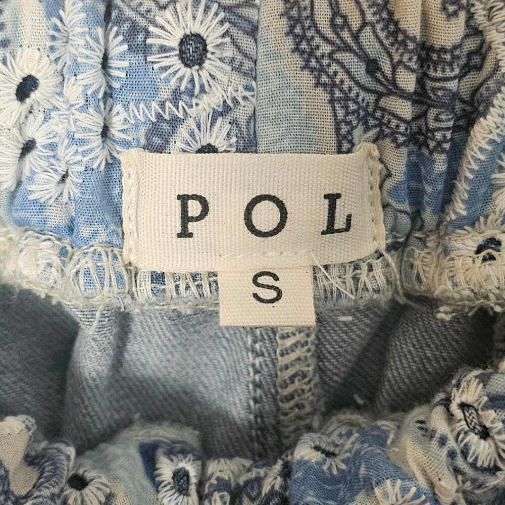 POL Patchwork Denim Jogger Pants Women's S NWOT - Picture 3 of 13